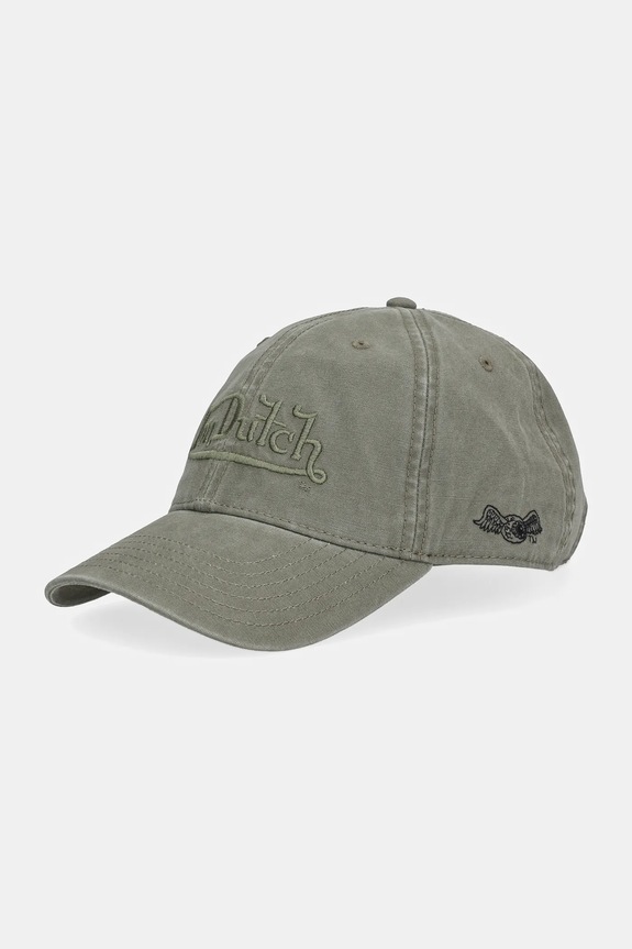 Von Dutch czapka z daszkiem bawełniana aplikacja zielony VD.0.CAS1.FORESTNK