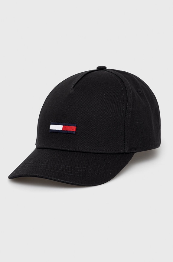 Kapa Tommy Jeans bez uzorka crna AU0AU00843.NOS