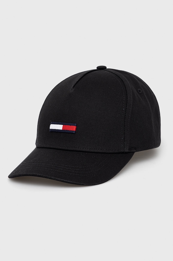 Kapa Tommy Jeans bez uzorka crna AU0AU00843.NOS