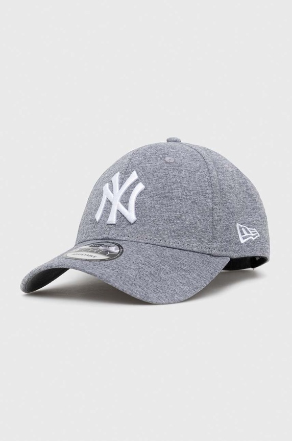 Bavlnená šiltovka New Era JERSEY ESSENTIAL 9FORTY® bavlna sivá 12523896