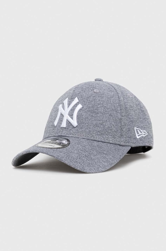 Bavlnená šiltovka New Era JERSEY ESSENTIAL 9FORTY® bavlna sivá 12523896