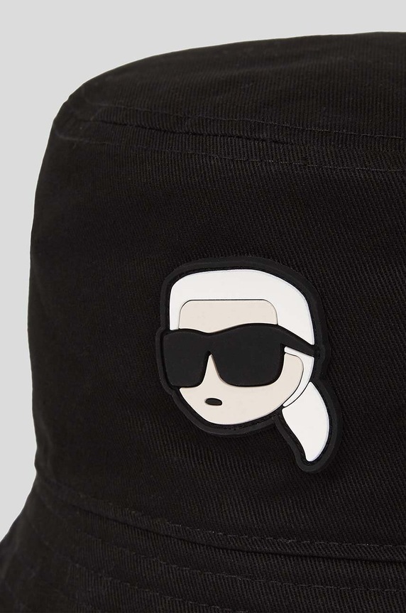 Karl Lagerfeld kifordítható pamut sapka fekete 230W3404