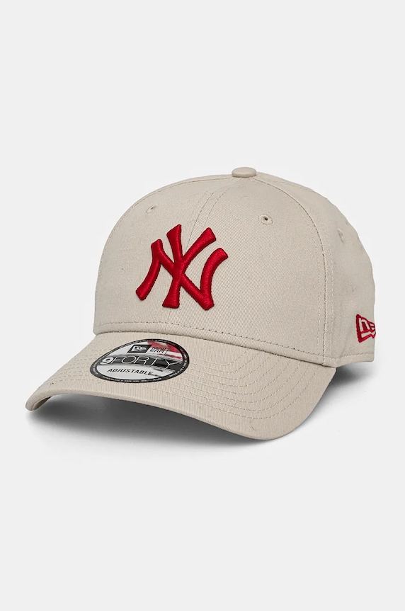 New Era șapcă de baseball din bumbac LEAGUE ESSENTIAL 9FORTY® bumbac bej 60240312