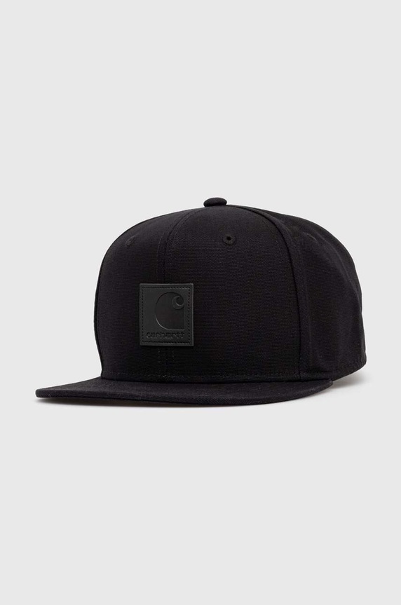 Pamučna kapa sa šiltom Carhartt WIP Logo bez uzorka crna I023099