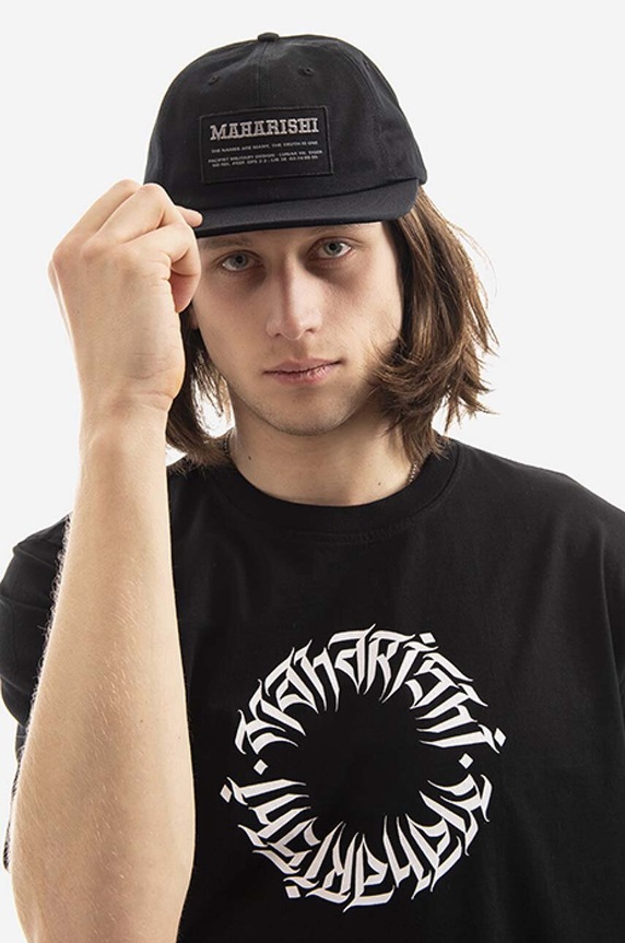 Maharishi cotton baseball cap Miltype 6-Panel Cap 9751.BLACK black AA00
