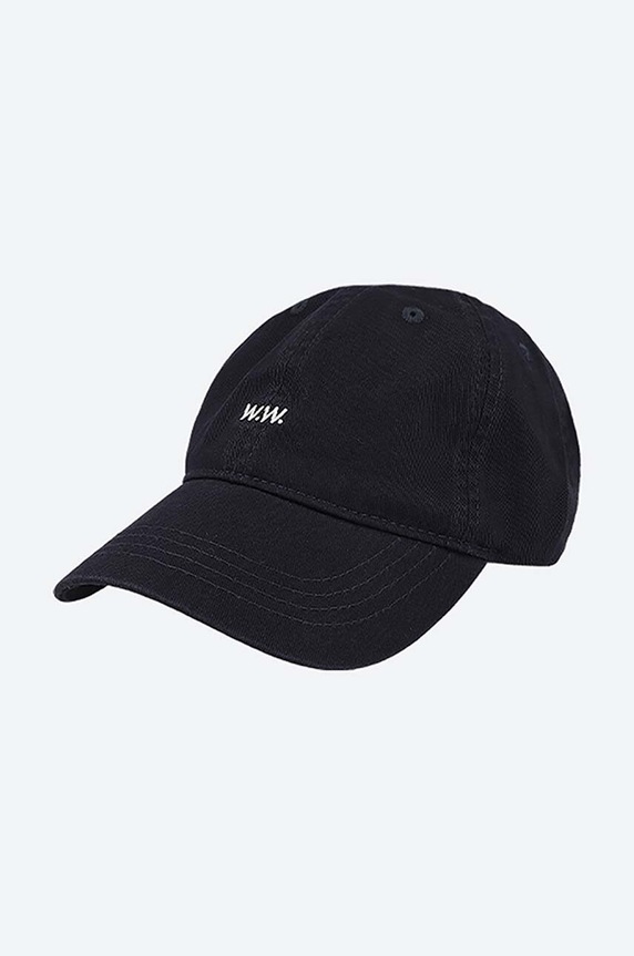 Bavlněná baseballová čepice Wood Wood Low Profile Twill Cap hladký námořnická modř 12110804.7083