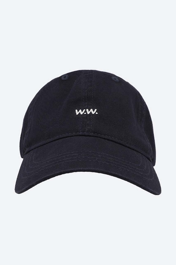 Bavlněná baseballová čepice Wood Wood Low Profile Twill Cap 12110804.7083 námořnická modř SS24