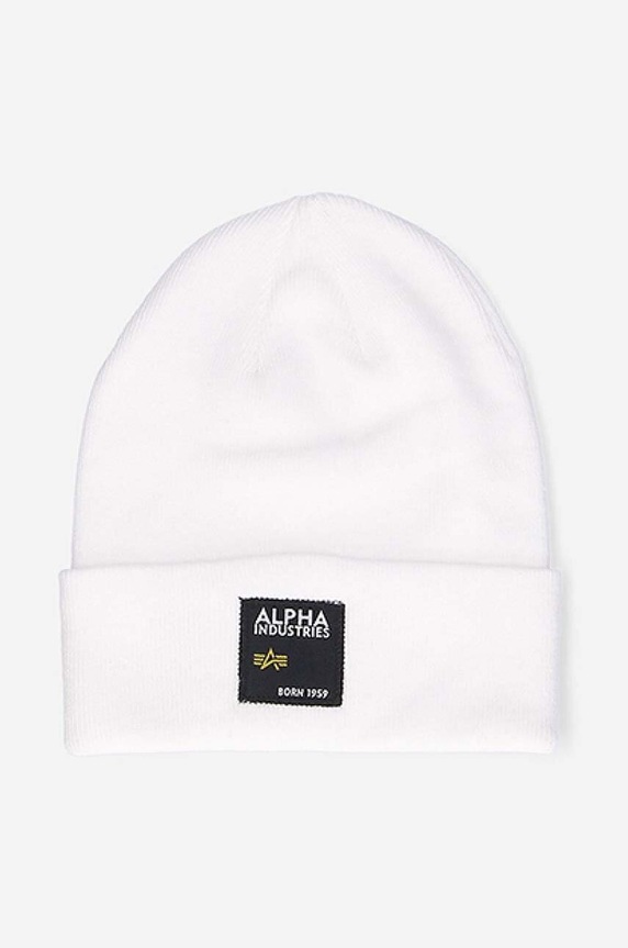 Alpha Industries beanie Label Beanie cotton white 118934.09