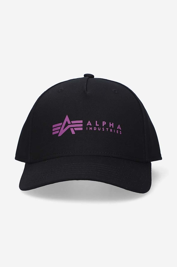 Pamučna kapa sa šiltom Alpha Industries 126912.682 crna AA00