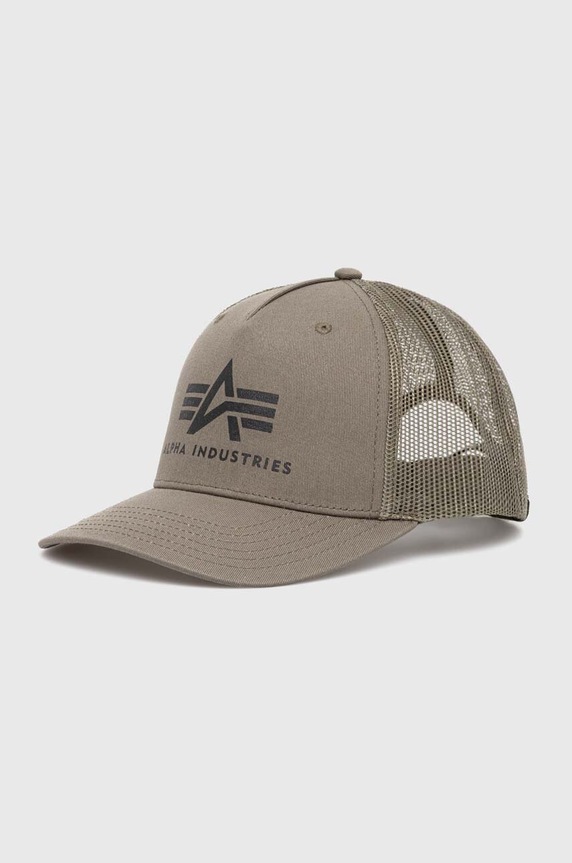 Alpha Industries czapka z daszkiem nadruk zielony 186902.257