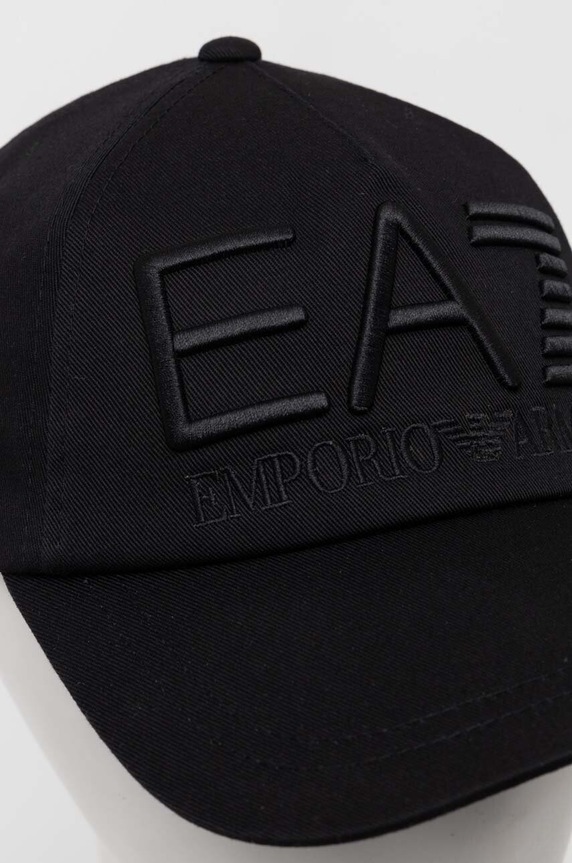 EA7 Emporio Armani șapcă de baseball din bumbac 245091.CC980.NOS negru AW24