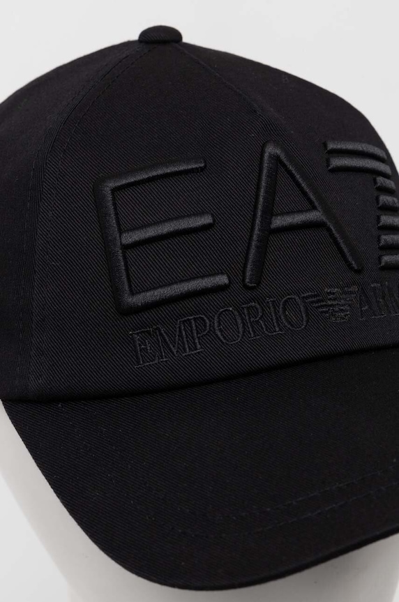 EA7 Emporio Armani șapcă de baseball din bumbac 245091.CC980.NOS negru AW24