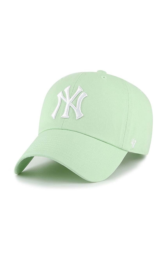 Βαμβακερό καπέλο του μπέιζμπολ 47 brand MLB New York Yankees απλικέ πράσινο B.NLRGW17GWS.B0B