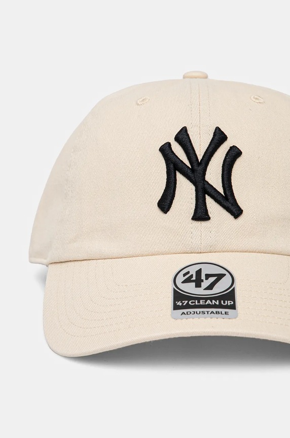 Bavlněná baseballová čepice 47 brand MLB New York Yankees B.RGW17GWS.NTB béžová AA00