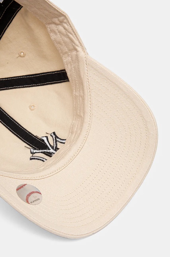 Bavlněná baseballová čepice 47 brand MLB New York Yankees béžová B.RGW17GWS.NTB