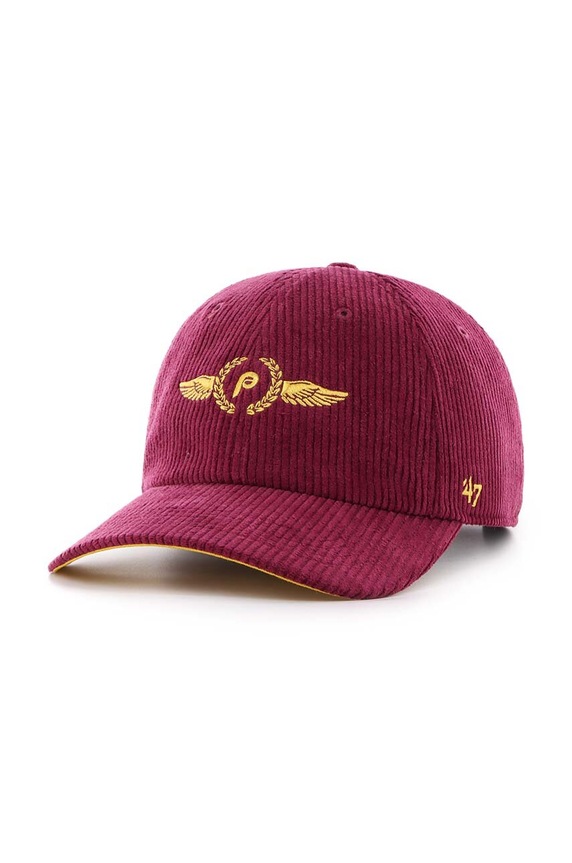 Manšestrová kšiltovka 47 brand MLB Philadelphia Phillies bavlna burgundské B.SKYMF19EWS.CA