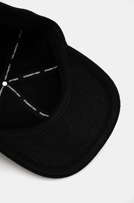 Vlněná kšiltovka Karl Lagerfeld černá 246W3402