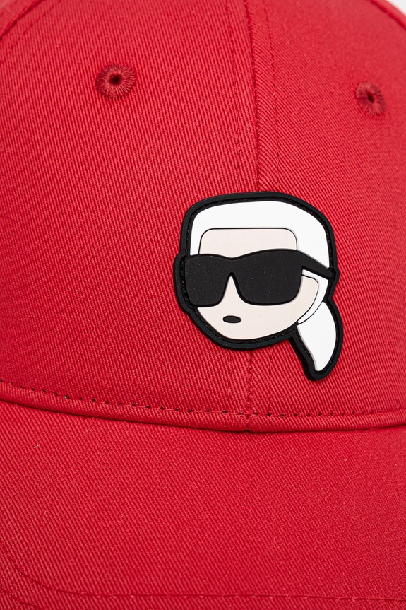 Bavlnená šiltovka Karl Lagerfeld IKON A1W33037 červená AA00