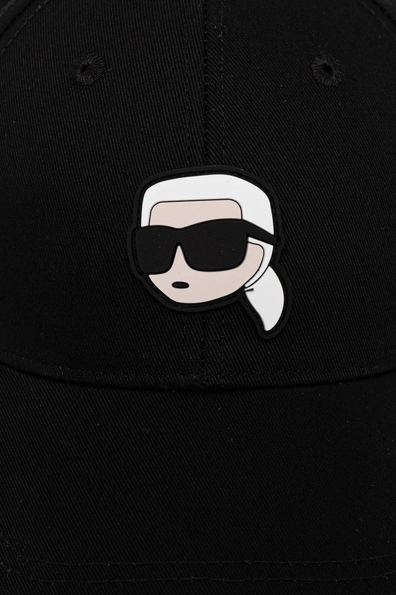 Bavlnená šiltovka Karl Lagerfeld IKON A1W33037 čierna AA00