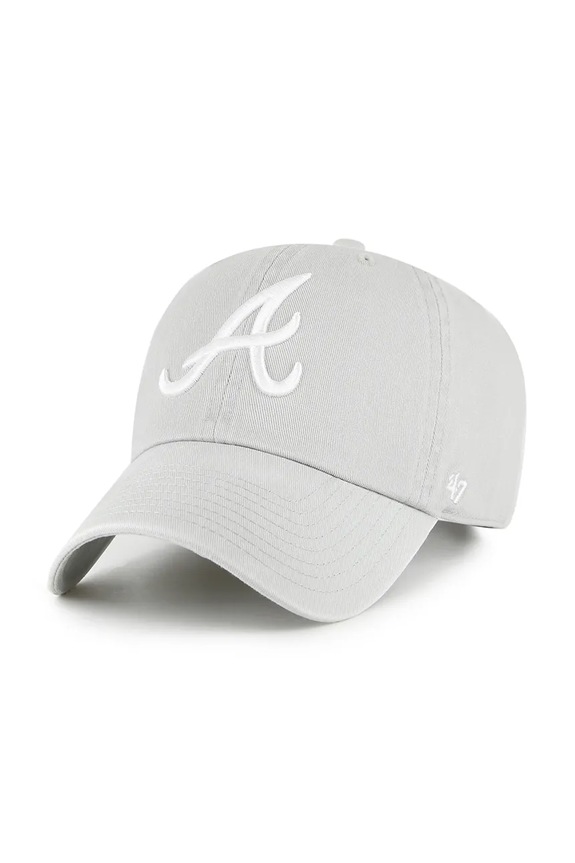Βαμβακερό καπέλο του μπέιζμπολ 47 brand MLB Atlanta Braves βαμβάκι γκρί B.RGW01GWS.GYD