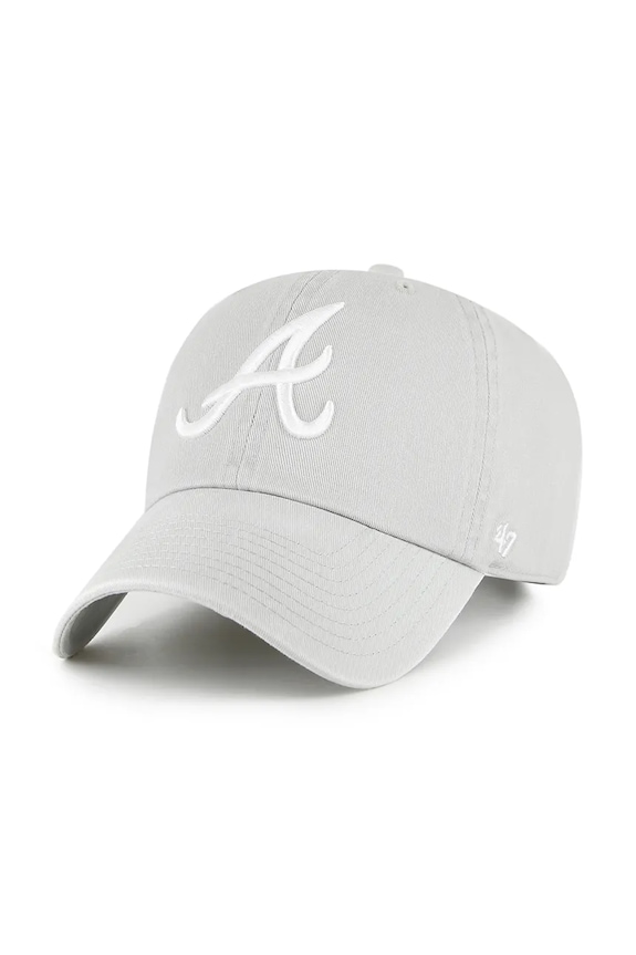 Βαμβακερό καπέλο του μπέιζμπολ 47 brand MLB Atlanta Braves βαμβάκι γκρί B.RGW01GWS.GYD