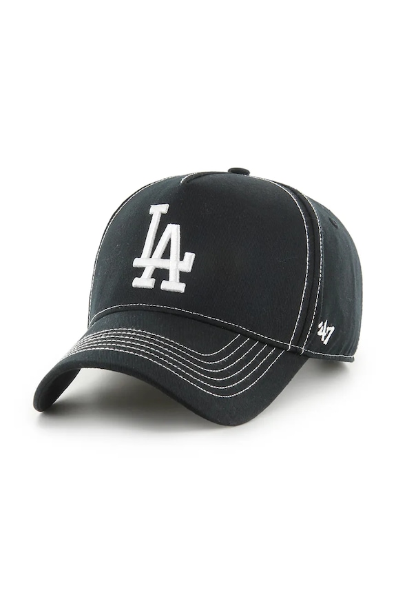 Βαμβακερό καπέλο του μπέιζμπολ 47 brand MLB Los Angeles Dodgers βαμβάκι μαύρο B.CONDT12GWS.BK
