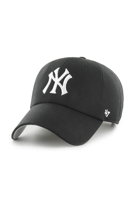 47 brand czapka z daszkiem bawełniana MLB New York Yankees aplikacja czarny B.PFZCU17CNS.BK