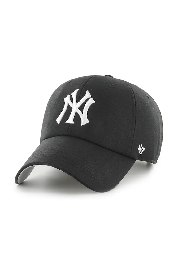 47 brand czapka z daszkiem bawełniana MLB New York Yankees aplikacja czarny B.PFZCU17CNS.BK