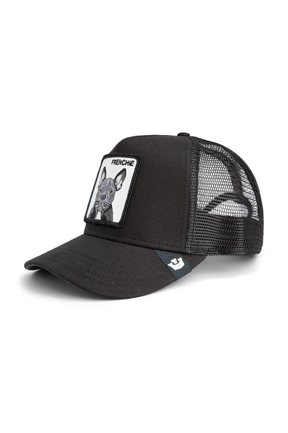 Goorin Bros czapka z daszkiem z dodatkiem bawełny Frenchie Trucker aplikacja czarny 101.2536