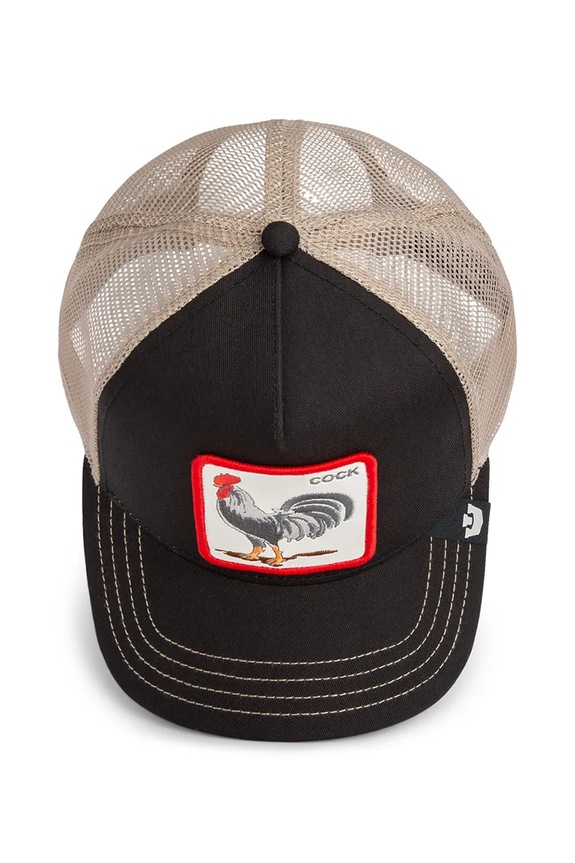 Καπέλο με γείσο και βαμβακερή επένδυση Goorin Bros Rooster Trucker μαύρο 101.2458