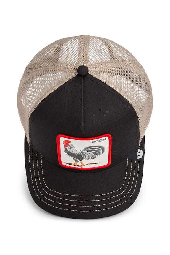 Καπέλο με γείσο και βαμβακερή επένδυση Goorin Bros Rooster Trucker μαύρο 101.2458
