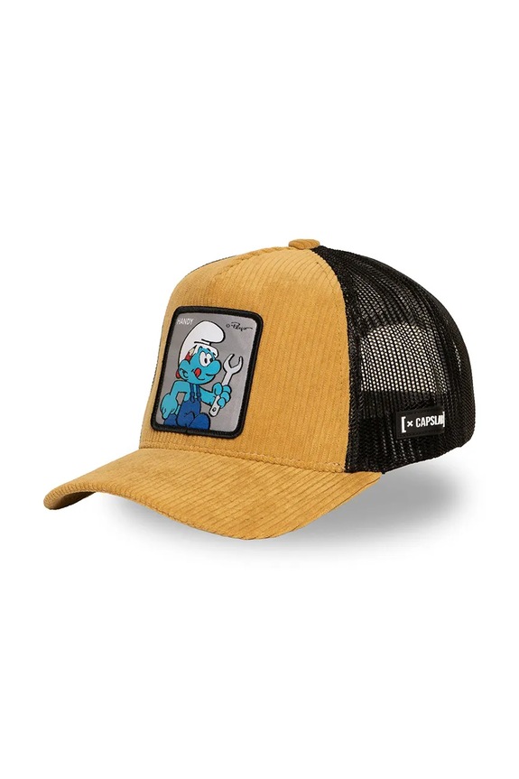 Capslab czapka z daszkiem x Smurf aplikacja brązowy CL.SMU.1.PCT.HANDY