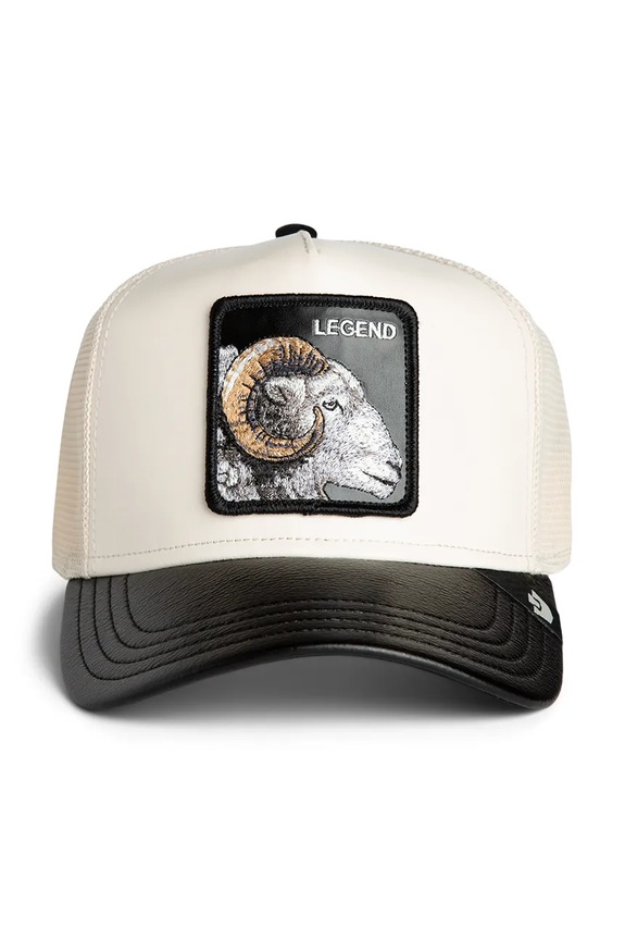 Goorin Bros trucker cap Faux Leather Ram 101.2947 alb AA00