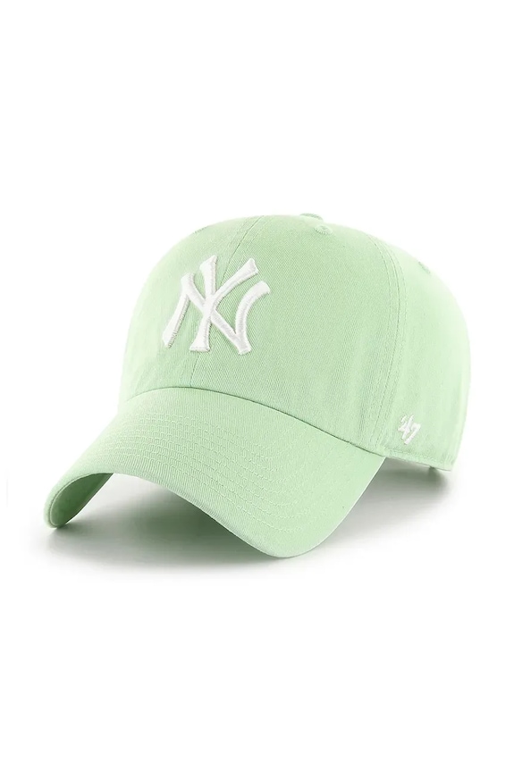 Pamučna kapa sa šiltom 47 brand MLB New York Yankees natpis zelena B.RGW17GWSNL.HK