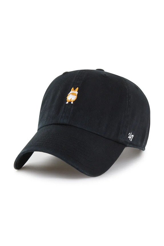 Βαμβακερό καπέλο του μπέιζμπολ 47 brand Dog Base Runner Icon απλικέ μαύρο XXD.BSRIC13GWS.BK