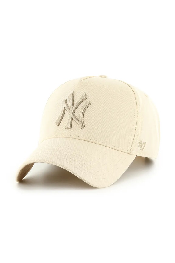 Βαμβακερό καπέλο του μπέιζμπολ 47 brand MLB New York Yankees απλικέ μπεζ BCPTN.MDTTC17GWP.NT08