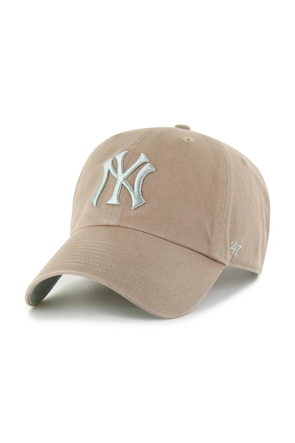 Bavlnená šiltovka 47 brand MLB New York Yankees bavlna hnedá B.BLPRK17GWS.V1