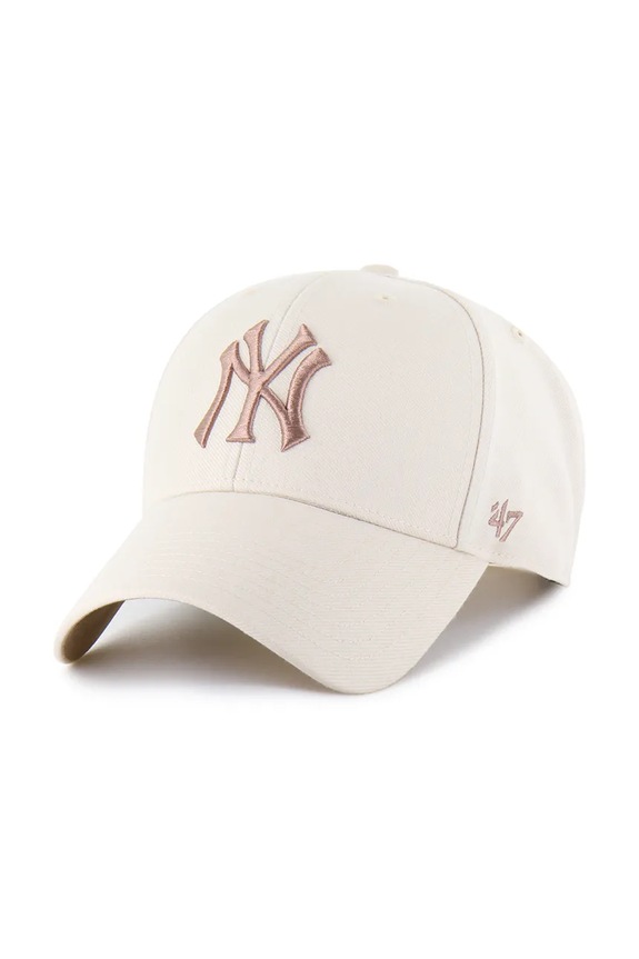 Καπέλο με γείσο και προσθήκη μαλλιού 47 brand MLB New York Yankees με προσθήκη μαλλιού μπεζ B.BLPMS17WBP.NTB
