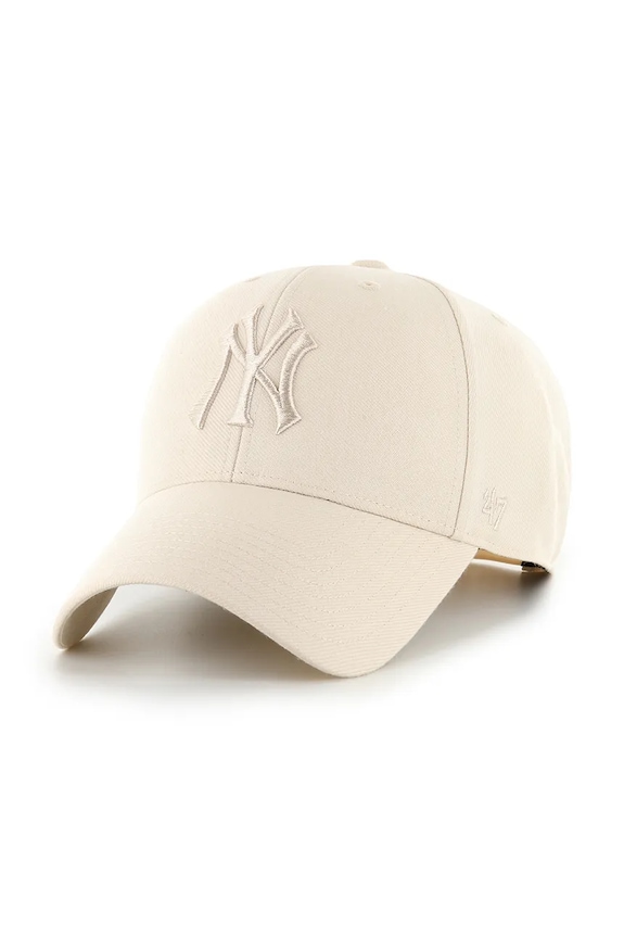 Καπέλο με γείσο και προσθήκη μαλλιού 47 brand MLB New York Yankees με προσθήκη μαλλιού μπεζ B.BLPMS17WBP.NTA