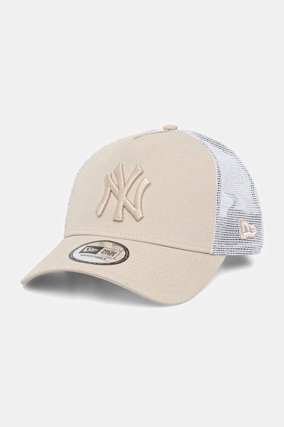 New Era șapcă din bumbac LEAGUE ESSENTIAL 9FORTY® EF TRUCKER bej 60675518