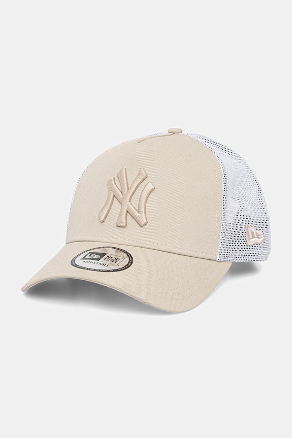 New Era șapcă din bumbac LEAGUE ESSENTIAL 9FORTY® EF TRUCKER bej 60675518