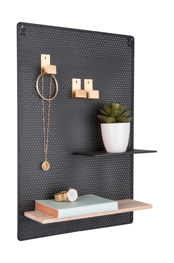 Nappali és hálószoba Present Time fali rendszerező PT3442BK fekete