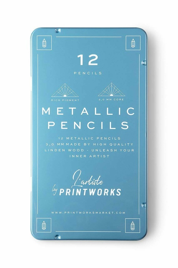 Printworks ceruza készlet tokban Metallic 12 db többszínű PW00357