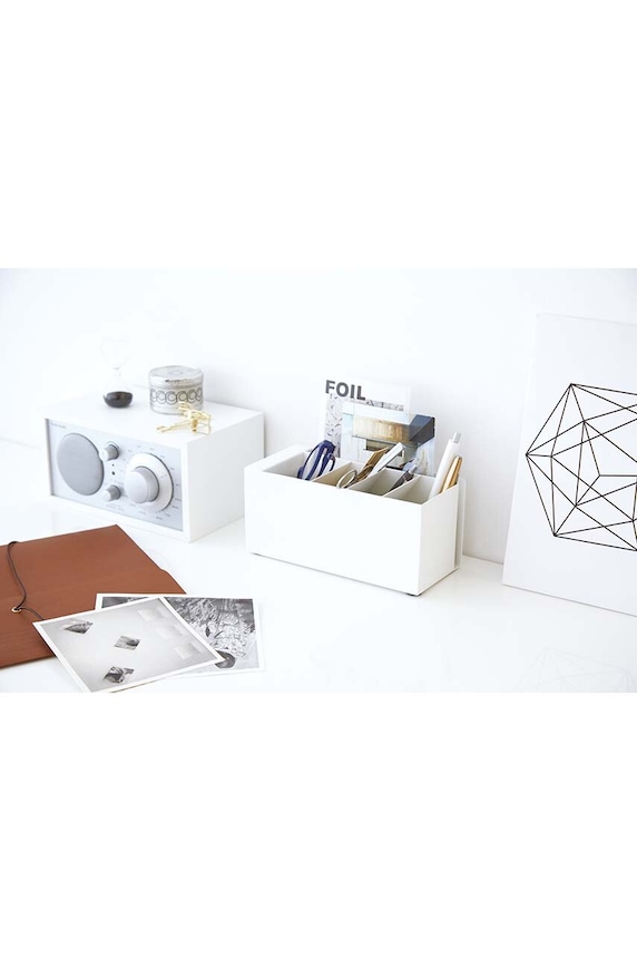 Yamazaki organizator de birou Tower alb 3319