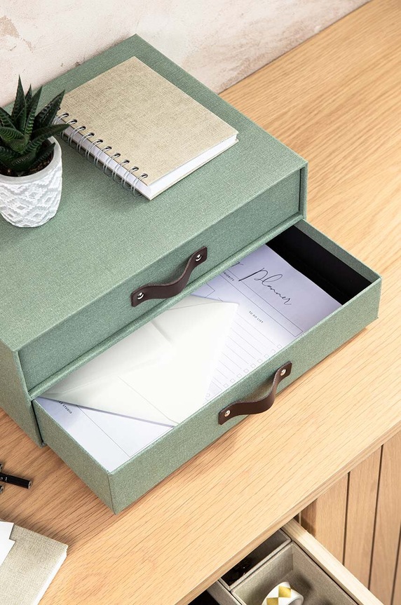 Bigso Box of Sweden organizer na dokumenty Birger 9431C1649LEA648 turkusowy
