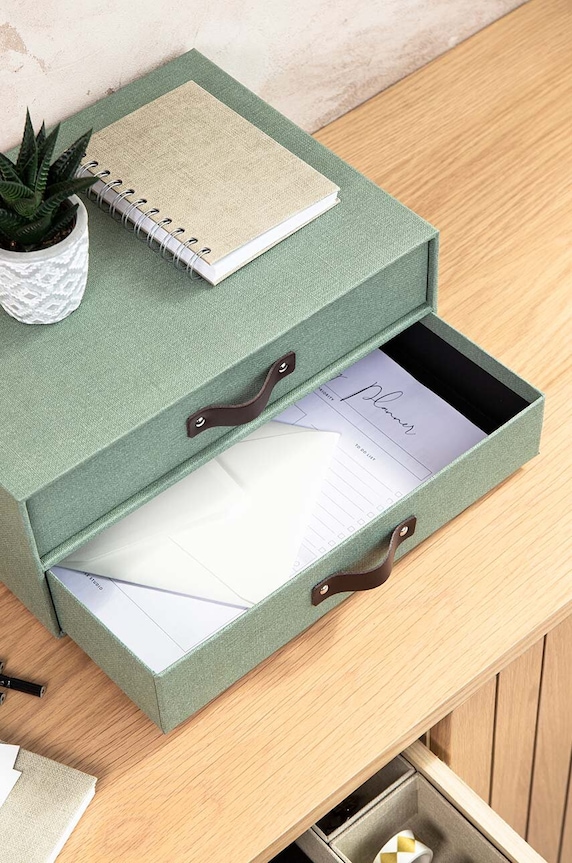 Bigso Box of Sweden organizer na dokumenty Birger 9431C1649LEA648 turkusowy