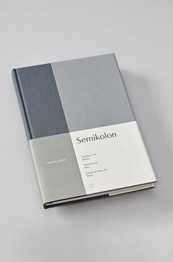 Semikolon notepad Natural Affair A5 gri SN368722