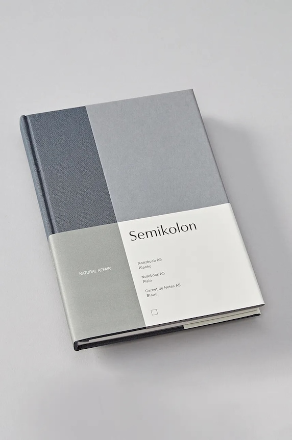 Semikolon notepad Natural Affair A5 gri SN368722