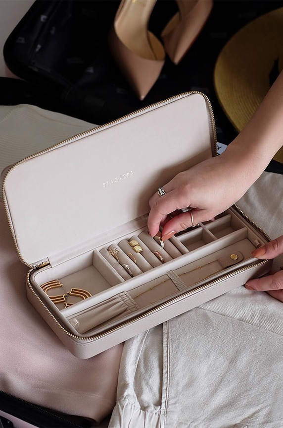 Salon i sypialnia Stackers pudełko podróżne na biżuterię 74305 szary