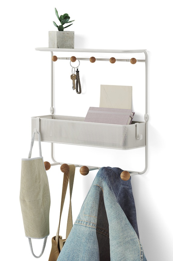 Umbra Настінна вішалка з поличкою білий 1018030.660